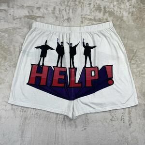 NWOT Radio Days The Beatles “HELP!” Men’s White Boxer Shorts Sz XL SLD
